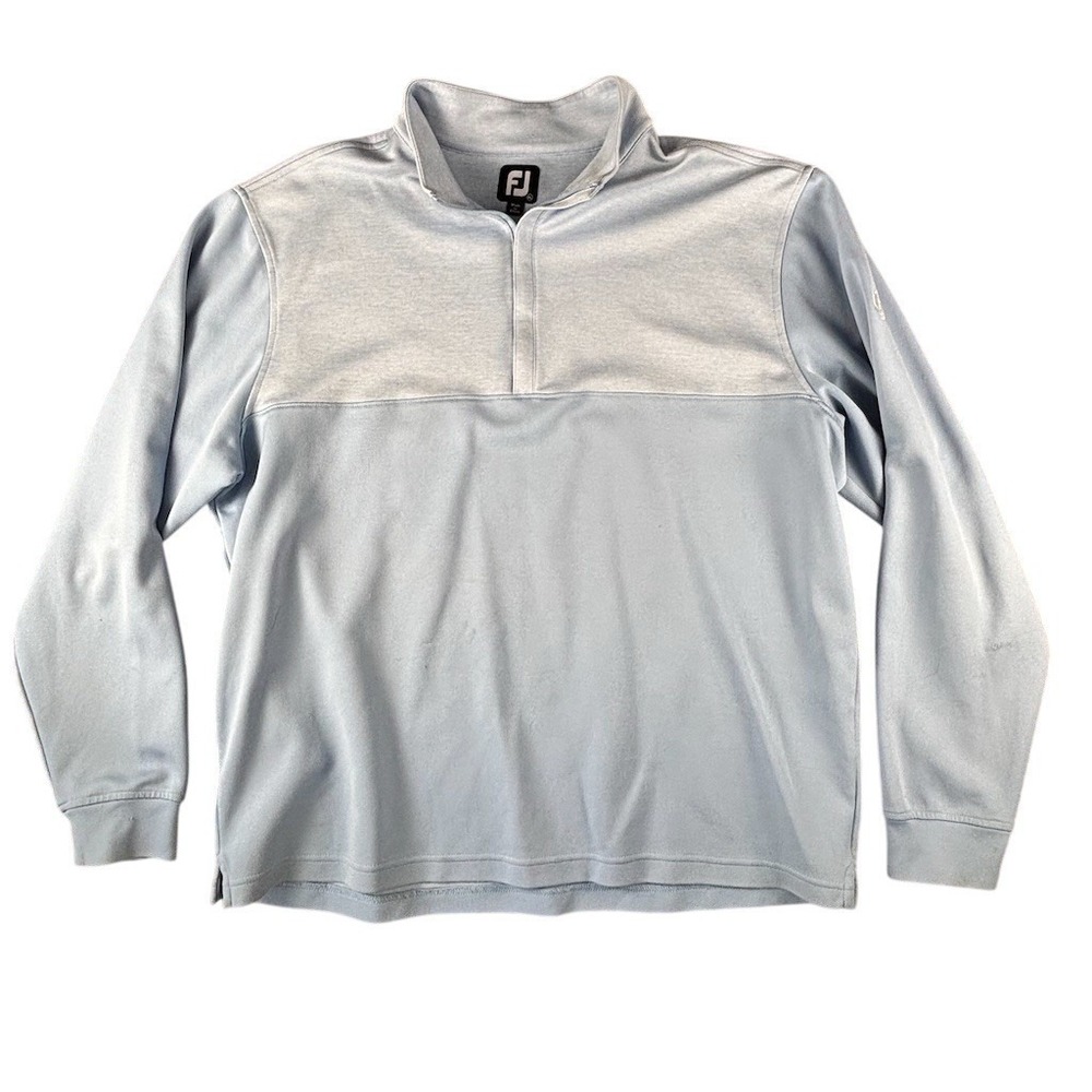 FootJoy ThermoSeries Golf Pullover Mens XL Gray 1/2 Zip Mock Neck Logo